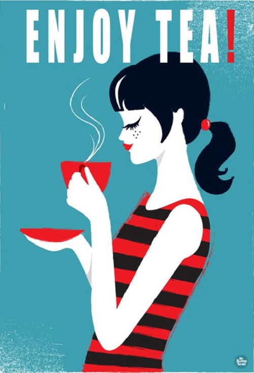 Retro Tea Poster Enjoy Tea by myretronest