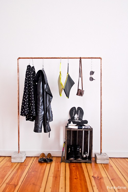 diy copper pipe clothes rack by funkytime